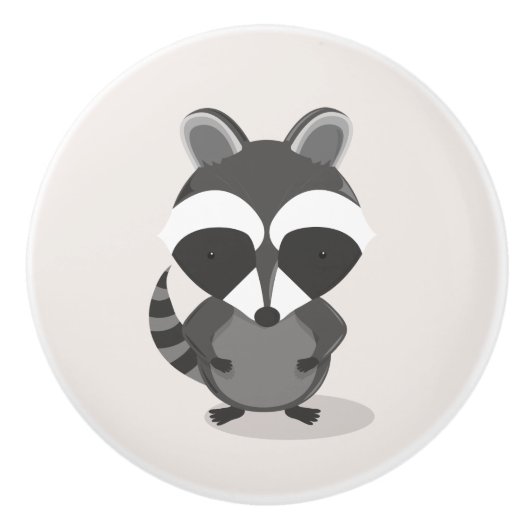 Cute Raccoon Woodland Animal Keramische Knop (Voorkant)
