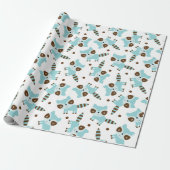 Cute Raccoon Wrapping Paper Cadeaupapier (Uitgerold)