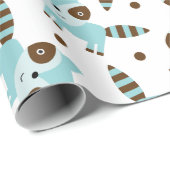 Cute Raccoon Wrapping Paper Cadeaupapier (Rol Hoek)