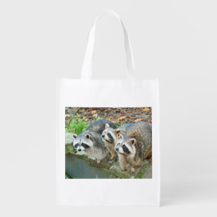 Cute Raccoons Herbruikbare Boodschappentas