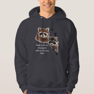 Cute Raccoons overhandigen Chocolate, Humor Hoodie