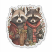 Cute Raccoons Sticker (Voorkant)