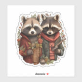 Cute Raccoons Sticker (Vel)