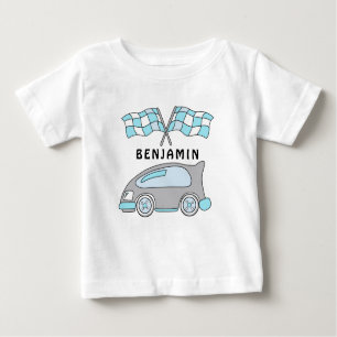 Cute Race Car and Flags Baby Boy Name