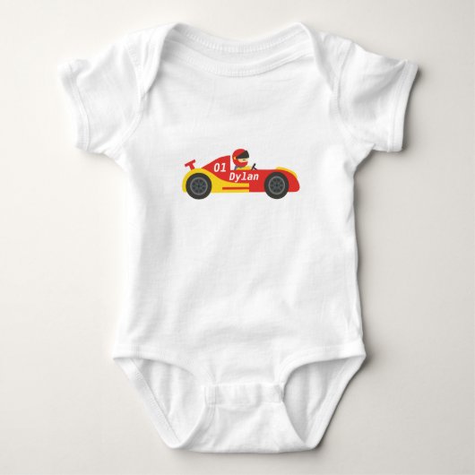 Cute raceauto voor jongens romper (Voorkant)