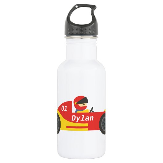 Cute raceauto voor jongens waterfles  (Voorkant)
