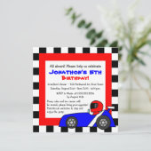 Cute Racing Threating Childrens Birthday Kaart (Staand voorkant)