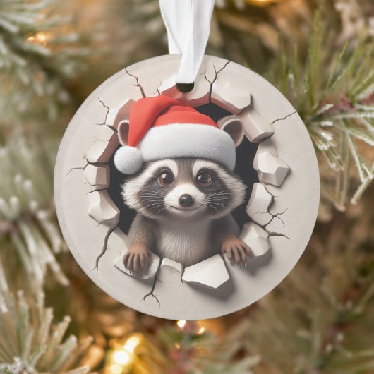 Cute Racoon Double-Sided Holiday Ornament (Boom)