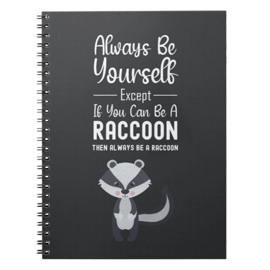 Cute Racoon Gifts Animals Forest Wildlife Funny Notitieboek (Voorkant)