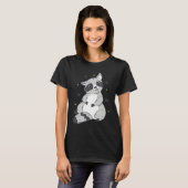 Cute Racoon Heart Cool Retro Fun Weird Bizarre T-shirt (Voorkant volledig)