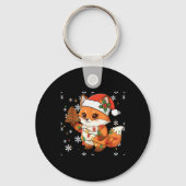 Cute Racoon Lights Tree Cake Funny Xmas Merry Chri Sleutelhanger (Voorkant)