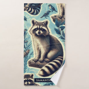 Cute Racoon Pattern Badhanddoek
