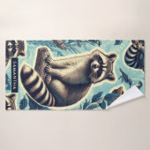 Cute Racoon Pattern Badhanddoek (Badhanddoek)