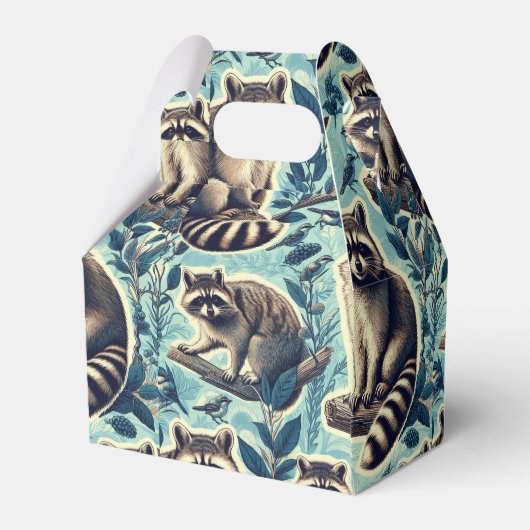 Cute Racoon Pattern Bedankdoosjes (Achterkant)