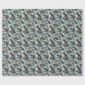 Cute Racoon Pattern Cadeaupapier (Vlak)
