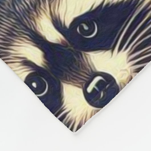 Cute Racoon Pattern Fleece Deken (Hoek)