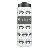 Cute Racoon Pattern Personalized Thermal Tumbler Thermosbeker (Voorkant)