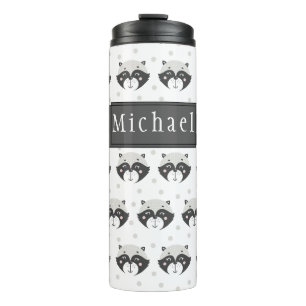 Cute Racoon Pattern Personalized Thermal Tumbler Thermosbeker