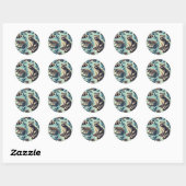 Cute Racoon Pattern Ronde Sticker (Vel)