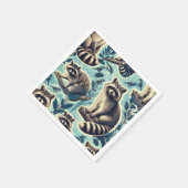 Cute Racoon Pattern Servet (Hoek)