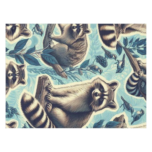 Cute Racoon Pattern Tafelkleed (Voorkant (Horizontaal))