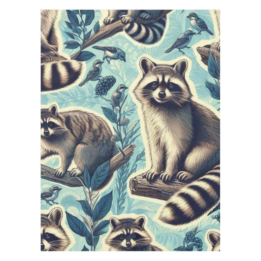 Cute Racoon Pattern Tafelkleed (Voorkant)