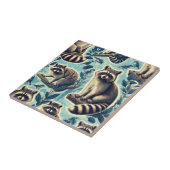 Cute Racoon Pattern Tegeltje (Zijkant)