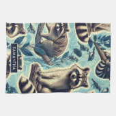 Cute Racoon Pattern Theedoek (Horizontaal)