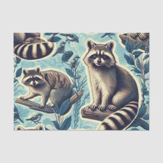 Cute Racoon Pattern Tissuepapier (Voorkant)