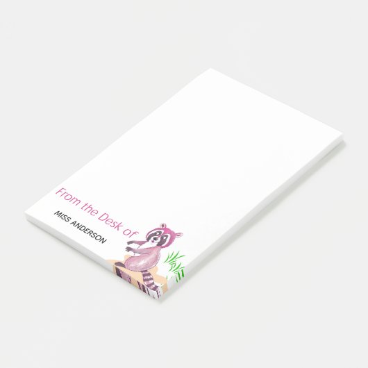 Cute Racoon Post It Notes for Teachers (Schuin)