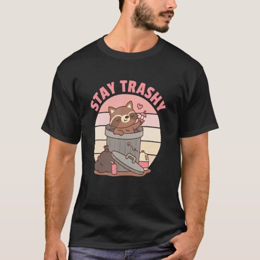 Cute Racoon Team Trash Stay Trashy Retro Raccoons  T-shirt (Voorkant)
