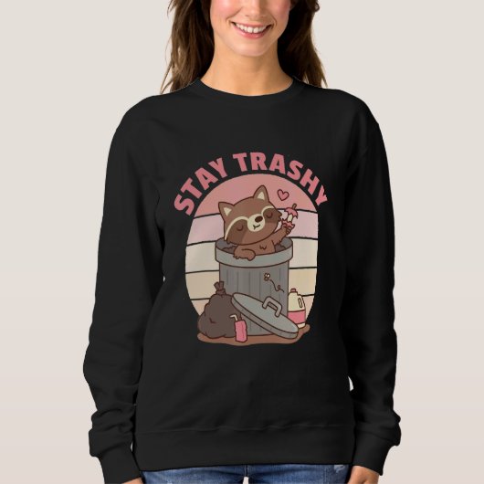 Cute Racoon Team Trash Stay Trashy Retro Raccoons  Trui (Voorkant)