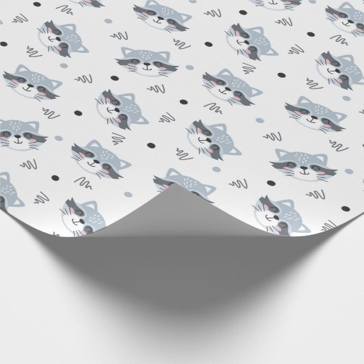 Cute Racoons Wrapping Paper Cadeaupapier (Hoek)