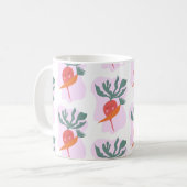 Cute Radish and Carrot Cartoon Pattern Koffiemok (Voorkant links)