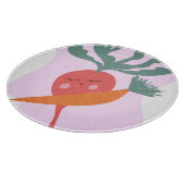 Cute Radish en Carrot Cartoon Snijplank (Hoek)