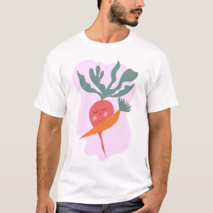 Cute Radish en Carrot Cartoon T-shirt
