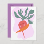 Cute Radish en Carrot Kaart (Voorkant / Achterkant)