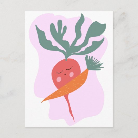 Cute Radish en Carrot Kaart (Voorkant)