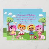 Cute Rag Doll Birthday Party Kaart (Voorkant / Achterkant)