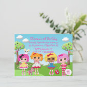 Cute Rag Doll Birthday Party Kaart (Staand voorkant)