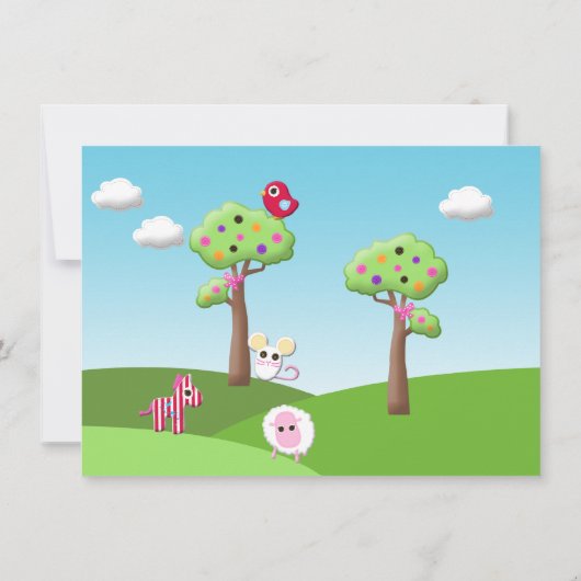 Cute Rag Doll Birthday Party Kaart (Achterkant)