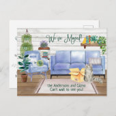 Cute Ragamuffin Cat Cozy New Home Adres     Aankondigingskaart (Voorkant / Achterkant)