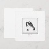 Cute Ragdoll Cat Black and White Sketch Notitiekaartje (Voorkant / Achterkant)