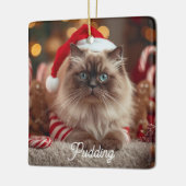 Cute Ragdoll Cat Christmas Magic Personalized  Keramisch Ornament (Links)