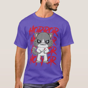 Cute Ragdoll Kat Anime Feline Horror Fans vintage T-shirt