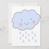 Cute Rain Cloud en Stork Baby shower Kaart (Achterkant)