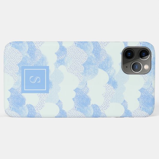 Cute Rain Clouds Personalized Monogram Case-Mate iPhone Case (Achterkant (horizontaal))