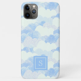 Cute Rain Clouds Personalized Monogram Case-Mate iPhone Case