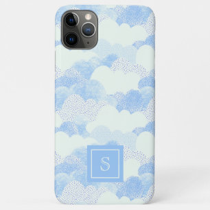 Cute Rain Clouds Personalized Monogram Case-Mate iPhone Case