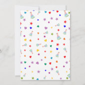 Cute Rainbow 4th Birthday Party Invitation (Achterkant)